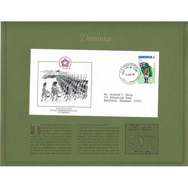 Dominica - American Bicentennial Commemorative FDC