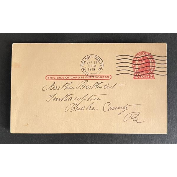 United States 1918 post card