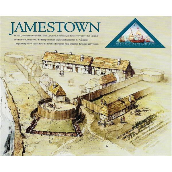 The Settlement of Jamestown Stamps (side 1)