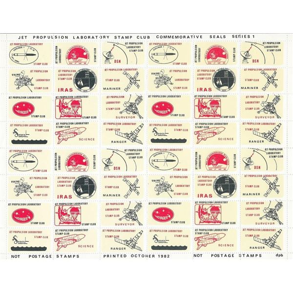 Jet Propulsion Laboratory Stamp Club Commemorative Seals Series 1 Stamp sheet