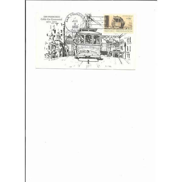 San Francisco - Cable Car Centennial - First Day Cover - 1973