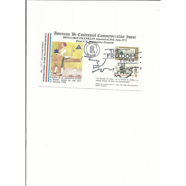 American Bicentennial Commemorative Issue - Benjamin Franklin U.S. Postmaster General Appointment - 