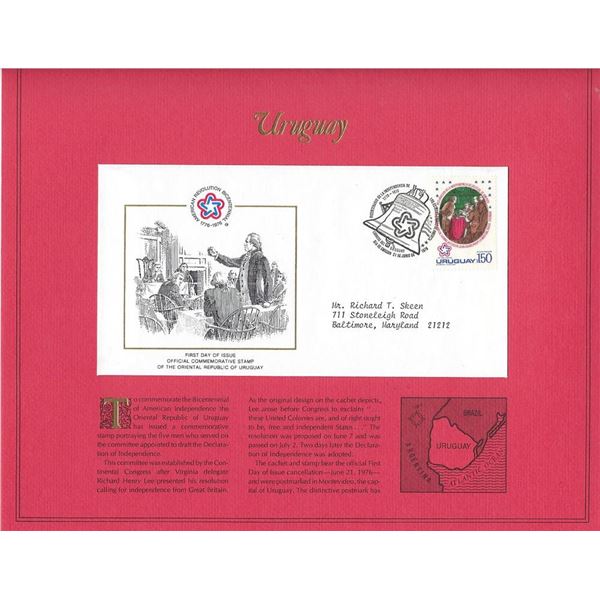Uruguay - American Bicentennial Commemorative FDC