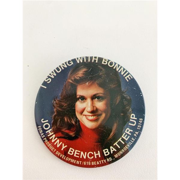 I swung with Bonnie vintage pin