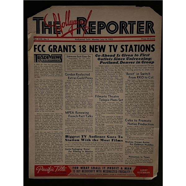 July 1952 The Hollywood Reporter Newspaper