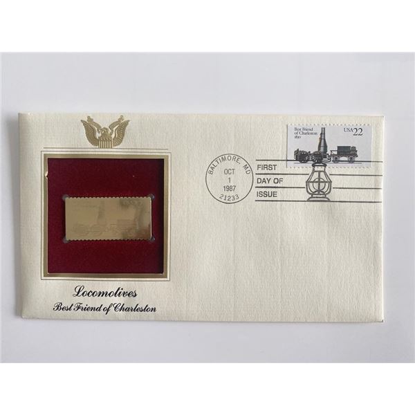 Locomotives Best Friend of Charleston Gold Stamp Replica First Day Cover