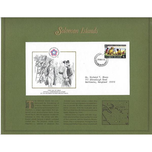 Solomon Islands - American Bicentennial Commemorative FDC