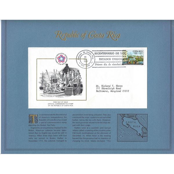 Republic of Costa Rica - American Bicentennial Commemorative FDC
