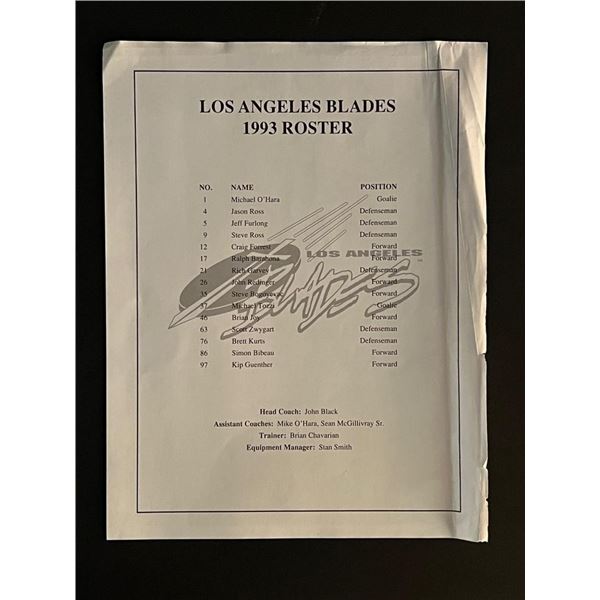1993 Los Angeles Blades Hockey Roster