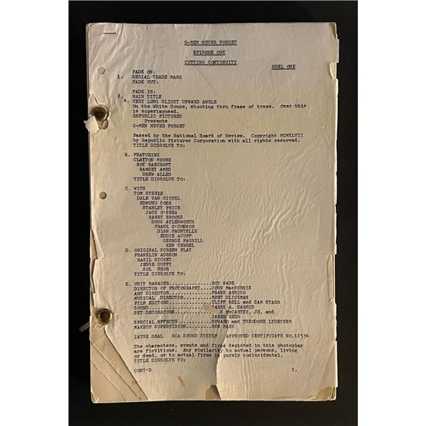 1948 G Men Never Forget Script