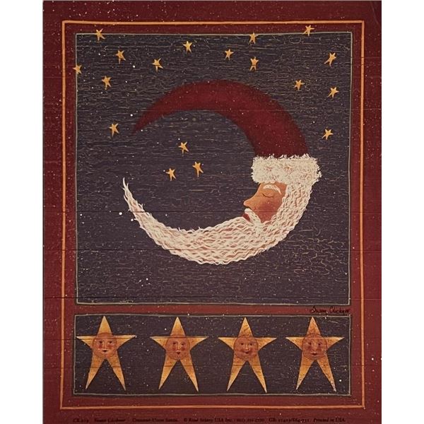 Christmas Moon Country Folk Art Print