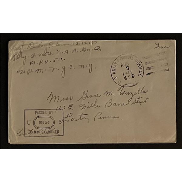 1944 WW2 Army First Day Cover