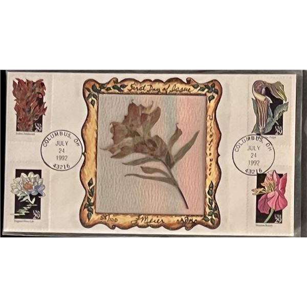 Pressed Flower Art FDC 1992.