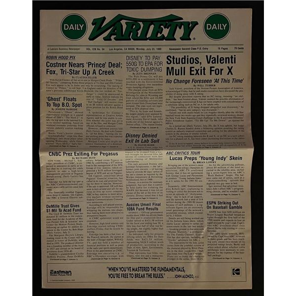 July 1990 Los Angeles Variety Daily Newspaper
