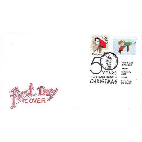 First Day Cover - A Charlie Brown Christmas 50 Years Celebration FDC