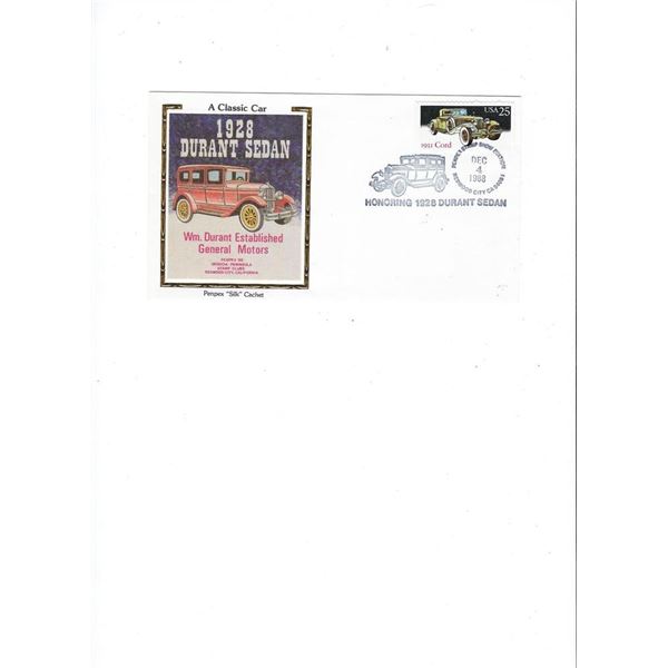1928 Durant Sedan - First Day Cover - Redwood City, CA - 1988