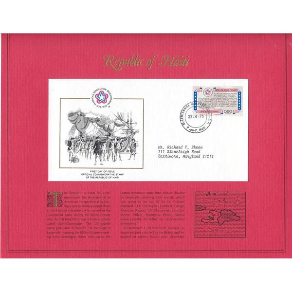 Republic of Haiti - American Bicentennial Commemorative FDC
