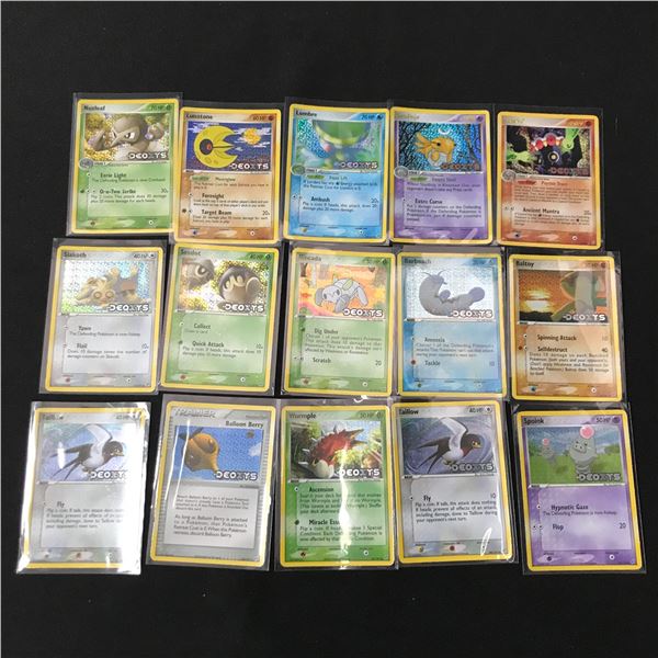 LOT OF 15 POKEMON TCG TRADING CARDS IN INDIVIDUAL SLEEVES