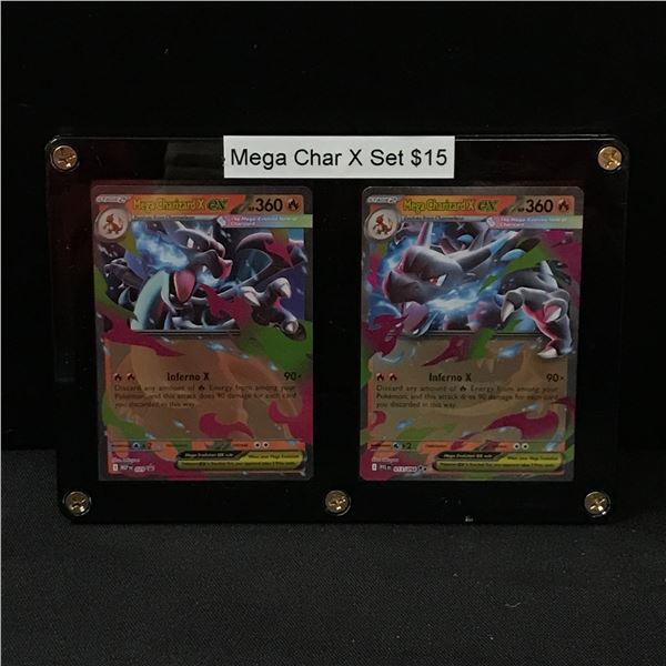 LOT OF 2 POKEMON TCG MEGA CHARIZARD X EX TRADING CARDS