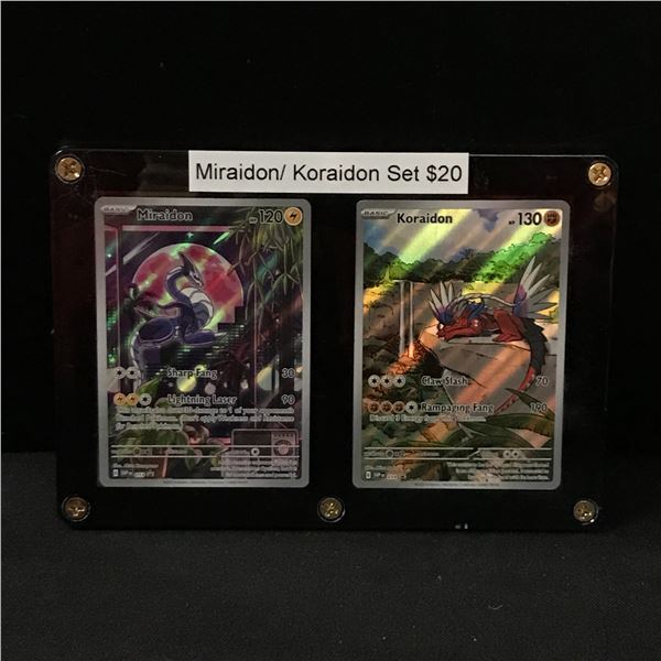 LOT OF 2 POKEMON TCG MIRAIDON & KORAIDON TRADING CARDS