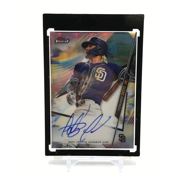 2020 TOPPS FINEST BASEBALL FERNANDO TATIS JR SIGNED BASEBALL TRADING CARD