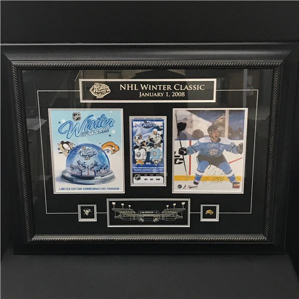 SIDNEY CROSBY SIGNED AND FRAMED 20 X 24 WINTER CLASSIC PRESENTATION PIECE - FRAMEWORTH COA