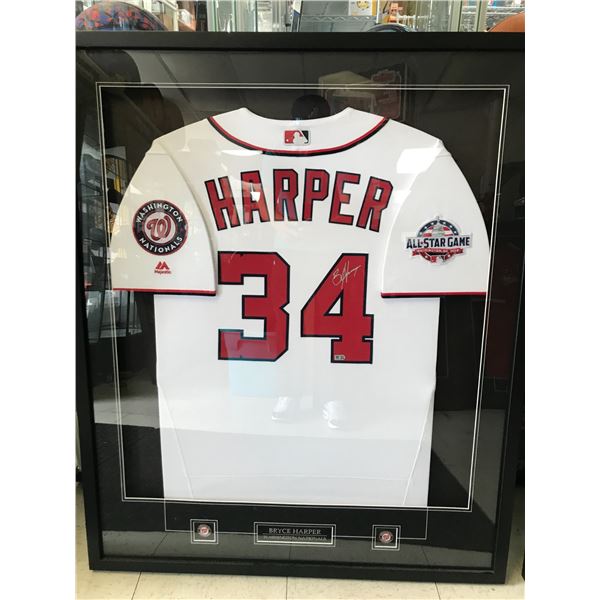 BRYCE HARPER SIGNED AND FRAMED WASHINGTON NATIONALS JERSEY - COA