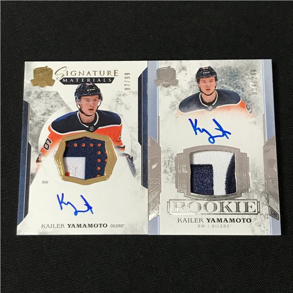 LOT OF 2 KAILEY YAMAMOTO SIGNED PATCH TRADING CARDS