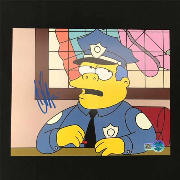 HANK AZARIA SIGNED CHIEF WIGGUM SIMPSONS 8X10 - WWOC COA