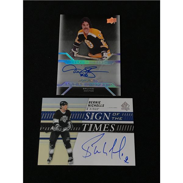 LOT OF 2 SIGNED HOCKEY BASEBALL TRADING CARDS