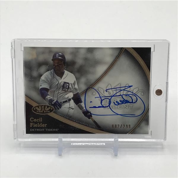 2020 TOPPS TIER ONE BASEBALL CECIL FIELDER SIGNED TRADING CARD 002/299