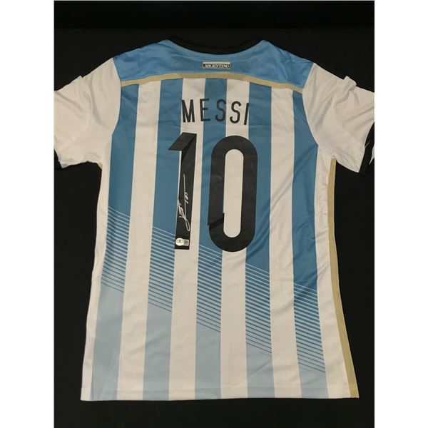 LIONEL MESSI SIGNED ARGENTINA SOCCER JERSEY - BECKETT COA