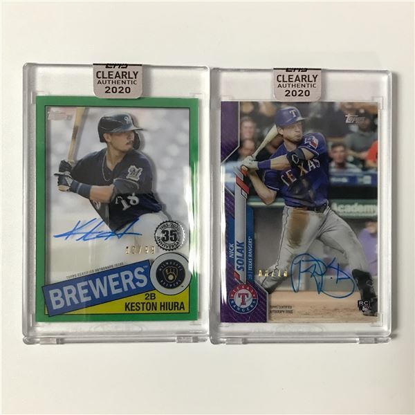LOT OF 2 2020 TOPPS CLEARLY AUTHENTIC SIGNED BASEBALL TRADING CARDS