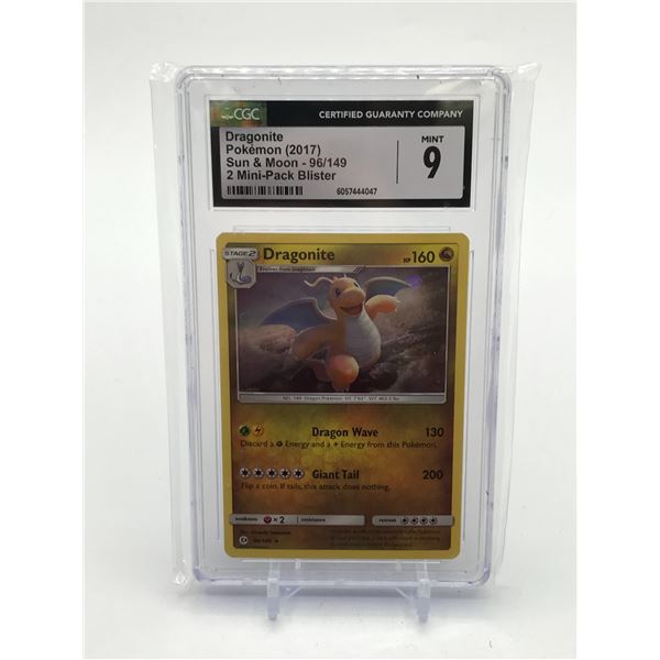 2017 POKEMON DRAGONITE SUN & MOON 96/149 TRADING CARD - CGC GRADE 9