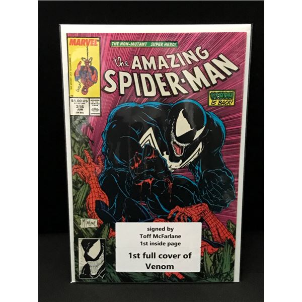 THE AMAZING SPIDERMAN #316 SIGNED BY TODD MCFARLANE - MARVEL COMICS