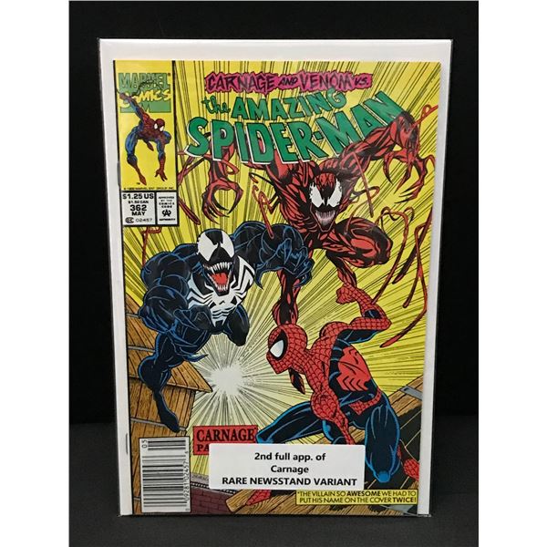 THE AMAZING SPIDERMAN #362 NEWSSTAND VARIANT - MARVEL COMICS