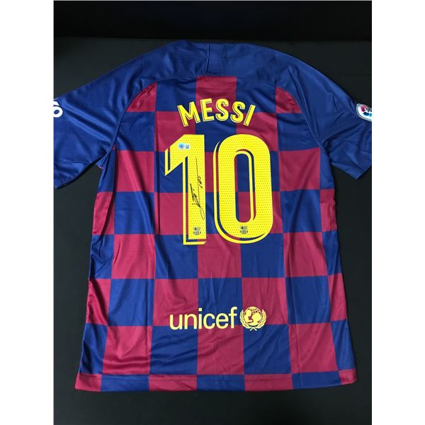 LIONEL MESSI SIGNED FC BARCELONA SOCCER JERSEY - BECKETT COA
