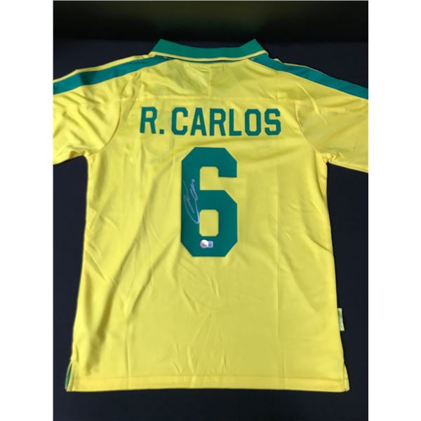 ROBERTO CARLOS SIGNED BRASIL SOCCER JERSEY - BECKETT COA