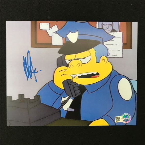 HANK AZARIA SIGNED CHIEF WIGGUM SIMPSONS 8X10 - WWOC COA