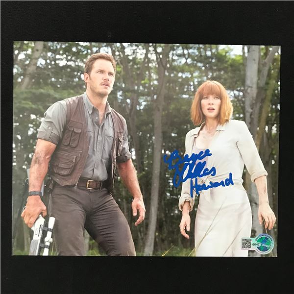 BRYCE DALLAS HOWARD SIGNED JURASSIC PARK 8X10 - WWOC COA