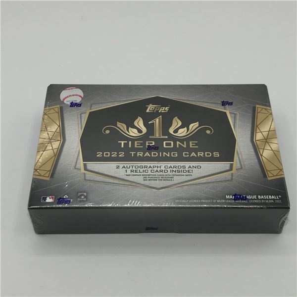 BRAND NEW SEALED 2022 TOPPS TIER 1 BASEBALL BOX 2 AUTOGRAPH CARDS AND 1 RELIC CARD