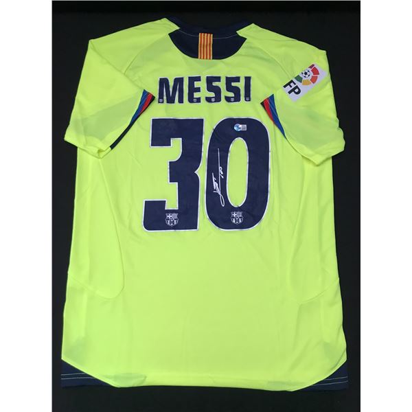 LIONEL MESSI SIGNED BARCELONA SOCCER JERSEY - BECKETT COA