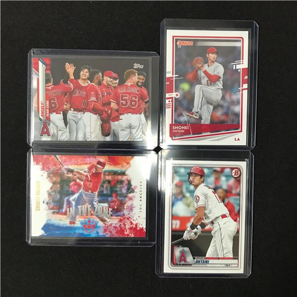 LOT OF 4 SHOHEI OHTANI BASEBALL TRADING CARDS