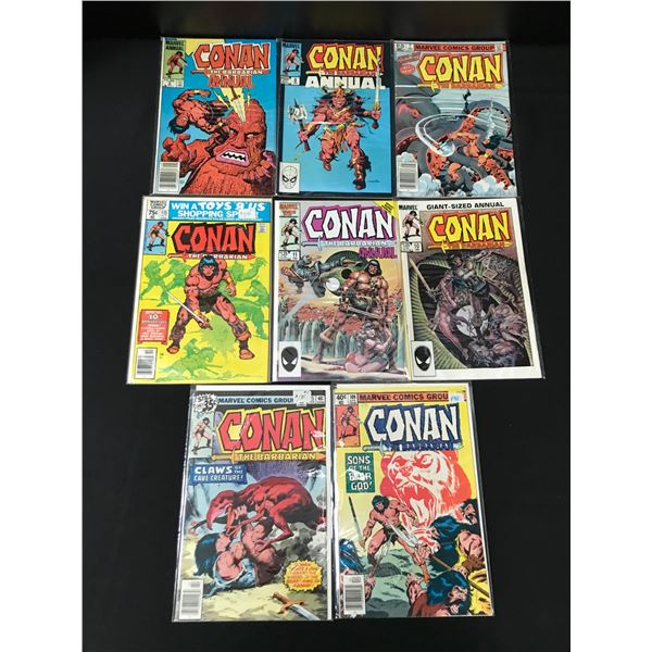 LOT OF 8 CONAN THE BARBARIAN COMICS - MARVEL COMICS