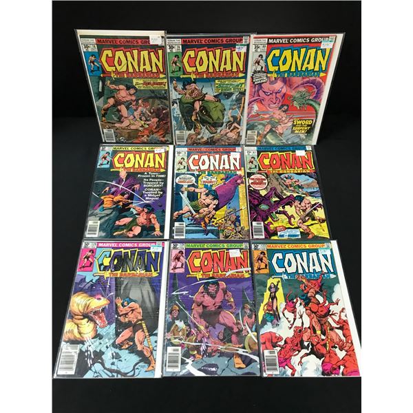 LOT OF 9 CONAN THE BARBARIAN COMICS - MARVEL COMICS
