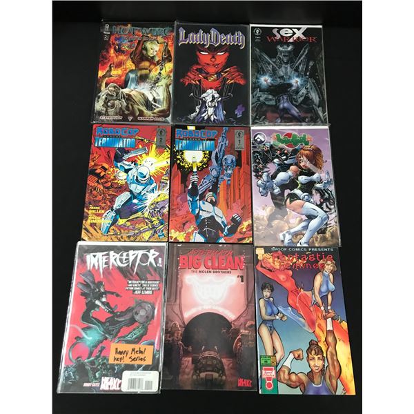 LOT OF 9 COMIC BOOKS - VARIOUS TITLES AND PUBLISHERS