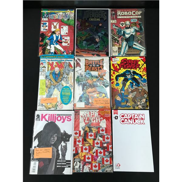 LOT OF 9 COMIC BOOKS - VARIOUS TITLES AND PUBLISHERS