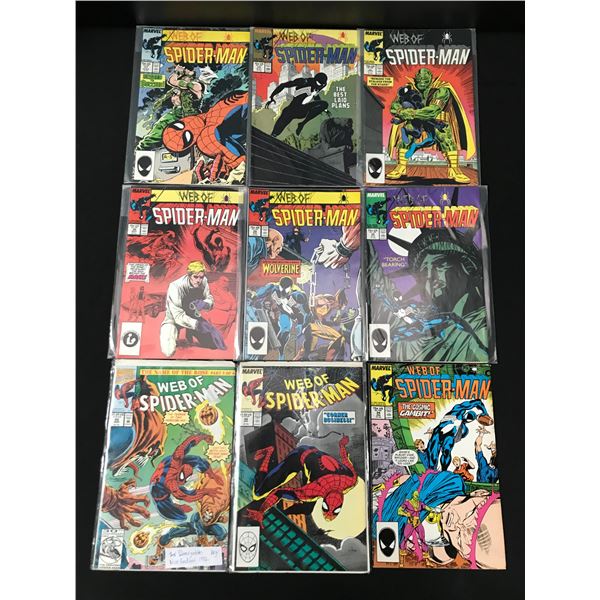 LOT OF 9 WEB OF SPIDERMAN COMICS - MARVEL COMICS