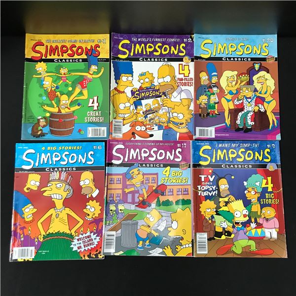 LOT OF 6 SIMPSONS CLASSICS COMICS - BONGO COMICS