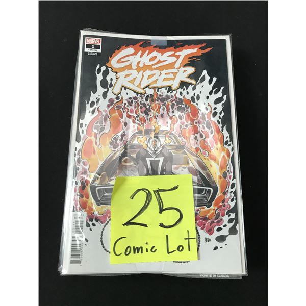 LOT OF 25 COMICS BAGGED AND BOARDED MAINLY SUPERHERO
